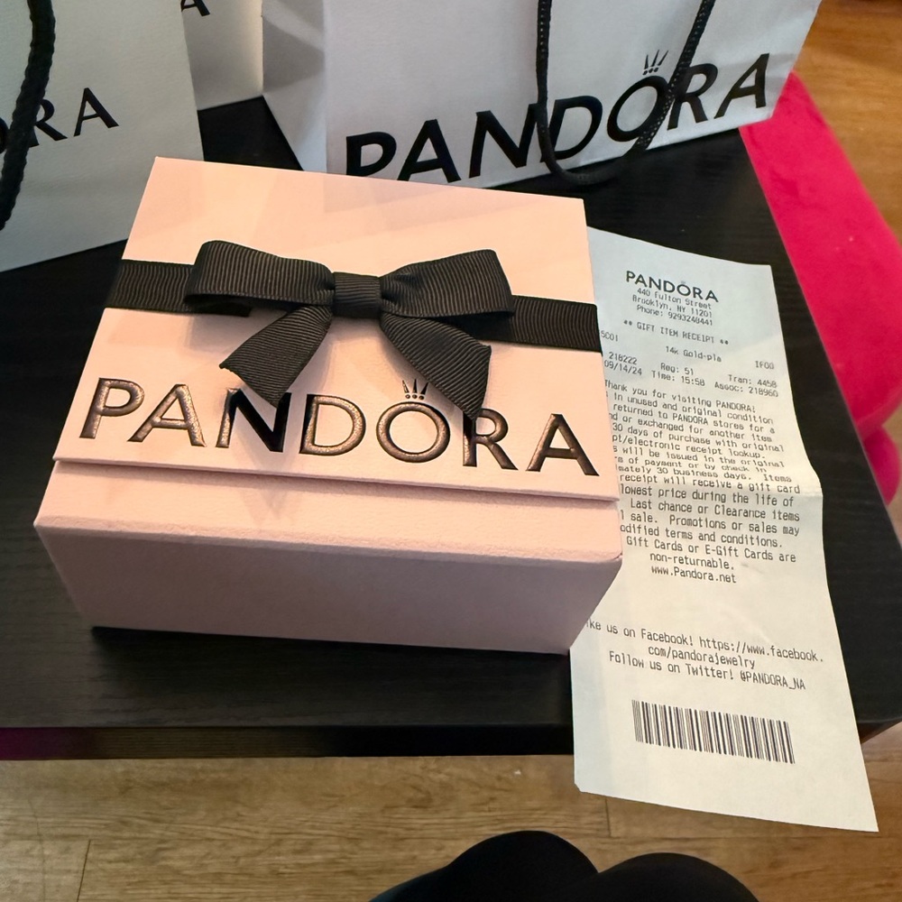 Pandora Pink and Black Gift Box Earrings Presentation